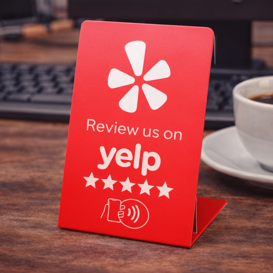 Yelp Stand - With Coffee and Keyboard